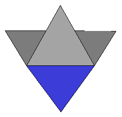 Forma flor con los tetraedros
pegados en las caras 1, 2, 3 y 4 del octoedro.