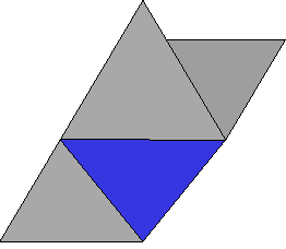 Forma pajarita con los
tetraedros pegados en las caras 1, 2, 7 y 8 del octoedro.